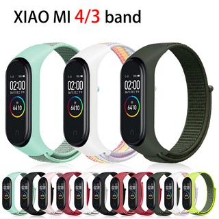 Xiaomi mi band 4 Velcro สายรัดไนลอนเปลี่ยนสร้อยข้อมือ Xiaomi mi band 3 สายรัดข้อมือที่มีสีสันป้องกันการสูญหาย