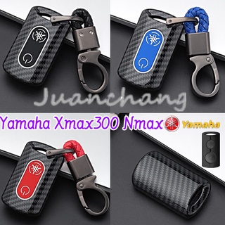 เคสกุญแจรีโมตรถจักรยานยนต์ คาร์บอนไฟเบอร์ พร้อมพวงกุญแจ สําหรับ Yamaha XMAX 300 2021 เคสกุญแจรีโมทรถยนต์ คาร์บอนไฟเบอร์ สําหรับ Yamaha Xmax300 Nmax 2020 2021 NVX155 Aerox S Xmax 300 Sniper 2021