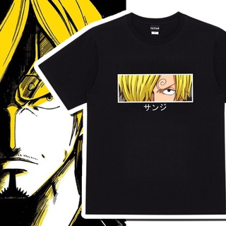 เสื้อยืดผ้าฝ้ายพิมพ์ลายแฟชั่น เสื้อยืดลําลอง แขนสั้น พิมพ์ลายอนิเมะ One Piece Vinsmoke Sanji ทรงหลวม สไตล์ฮิปฮอป สตรีท โ