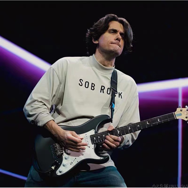 FEAR OF GOD FOG band joint SOB ROCK พิมพ์ตัวอักษรหลวมสบายๆกีฬาเสื้อยืดแขนยาว tide