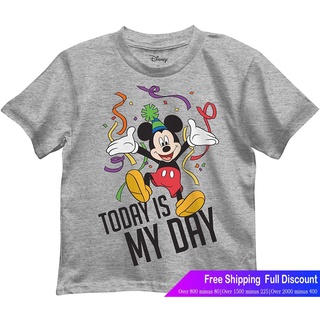 ดิสนีย์เสือยืดผู้ชาย เสื้อบอดี้โ Disney Boys Mickey Mouse Today Is My Day Birthday Graphic Tee T-Shirt Disney T-shirt