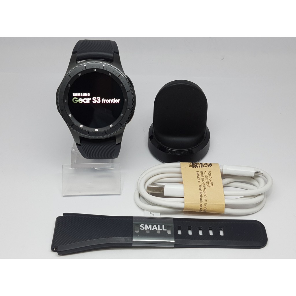 นาฬิกา SAMSUNG GEAR S3 FRONTIER SM-R760 พร้อมสายเปลี่ยนใหม่ 1 เส้น และแท่นชาร์จ สายชาร์จ (สภาพดี) NO.196