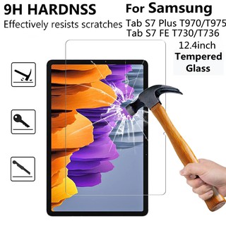 Samsung Galaxy Tab S7 Fe S7 Plus 12.4 S7 Fe T730 T736 Screen Protector Resistant Anti-Fingerprint HD Tablet Tempered Glass