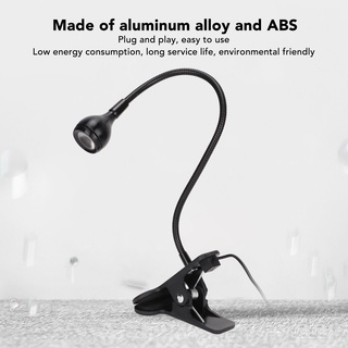 โคมไฟอลูมิเนียมอัลลอยด์ Abs Led 3W ปรับได้ พร้อมคลิปสวิตช์ควบคุมคอห่าน