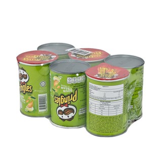 พริงเกิลส์ มันฝรั่ง ซาวครีม ขนาด 42 กรัม แพ็คละ 6 กระป๋อง Pringles Potato Sour Cream 42 g. Pack 6 cans