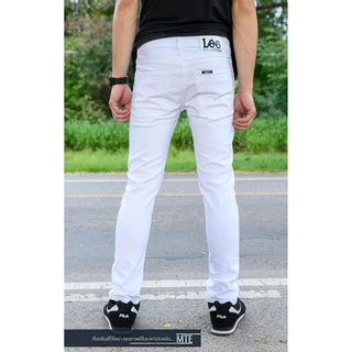 MTE กางเกงยีนส์สีขาวผ้ายืด ทรงเดฟ เป้าซิป รุ่น 507-5 สินค้าพร้อมส่ง  มีบริการเก็บปลายทางด้วยครับ มีเอว 28-36-#-0