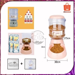เครื่องให้น้ำให้อาหารสุนัขอัตโนมัติขนาดใหญ่ 3.8ลิตร ที่ให้อาหารขนาดใหญ่ ที่ให้อาหารแมวขนาดใหญ่ เครื่องให้อาหาร ที่ให้น้ำ