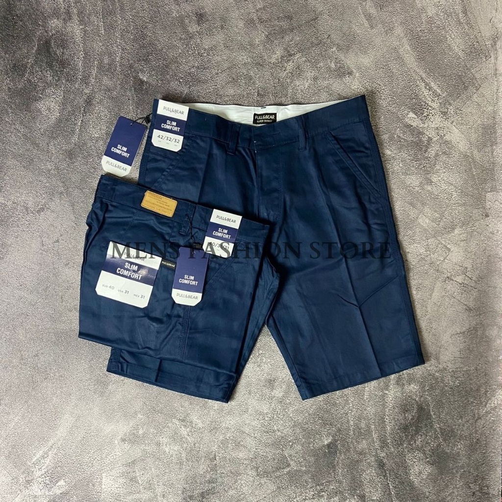 กางเกงขาสั้น ชิโน่ นําเข้า แบรนด์ Distro PULL AND BEAR สําหรับผู้ชาย