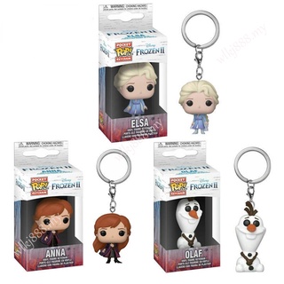 พวงกุญแจ จี้ตุ๊กตาฟิกเกอร์ Funko Pop Frozen Elsa Anna Olaf ของเล่นสําหรับเด็ก