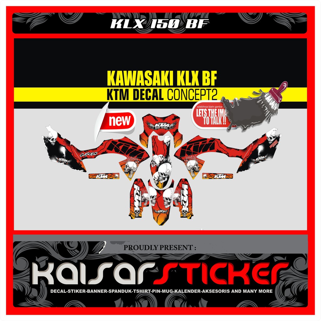 สติ๊กเกอร์ DECAL KLX 150 BF DTRACKER DESIGN KTM CONCEPT
