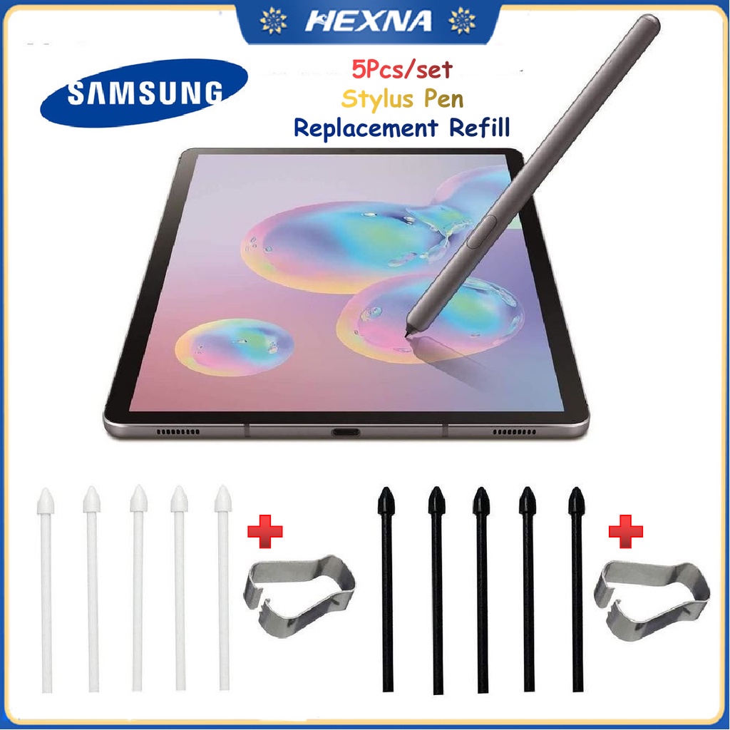 [HEXNA] ปากกาสไตลัส สไตลัส แบบเปลี่ยน สําหรับ Samsung Galaxy Tablet S S6 Lite P610 P615 S7 S7 S9+ S7 S9 FE S6 Galaxy Note 20 10 5 ชิ้น ต่อชุด