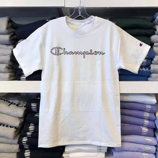 พร้อมส่ง Champion Young เสื้อยืดลําลอง แขนสั้น คอกลม ผ้าฝ้ายแท้ พิมพ์ลายตัวอักษร สีขาว แฟชั่นสําหรับผู้ชาย