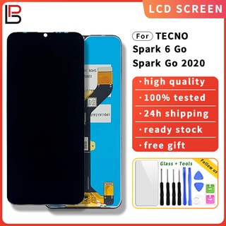 อะไหล่หน้าจอสัมผัส Lcd แบบเปลี่ยน สําหรับ Tecno Spark 6 Go Spark Go 2020 KE5j KE5k KE5 KE5s Spark 6 KE7 Sprak 6 Air KE6 KE6j