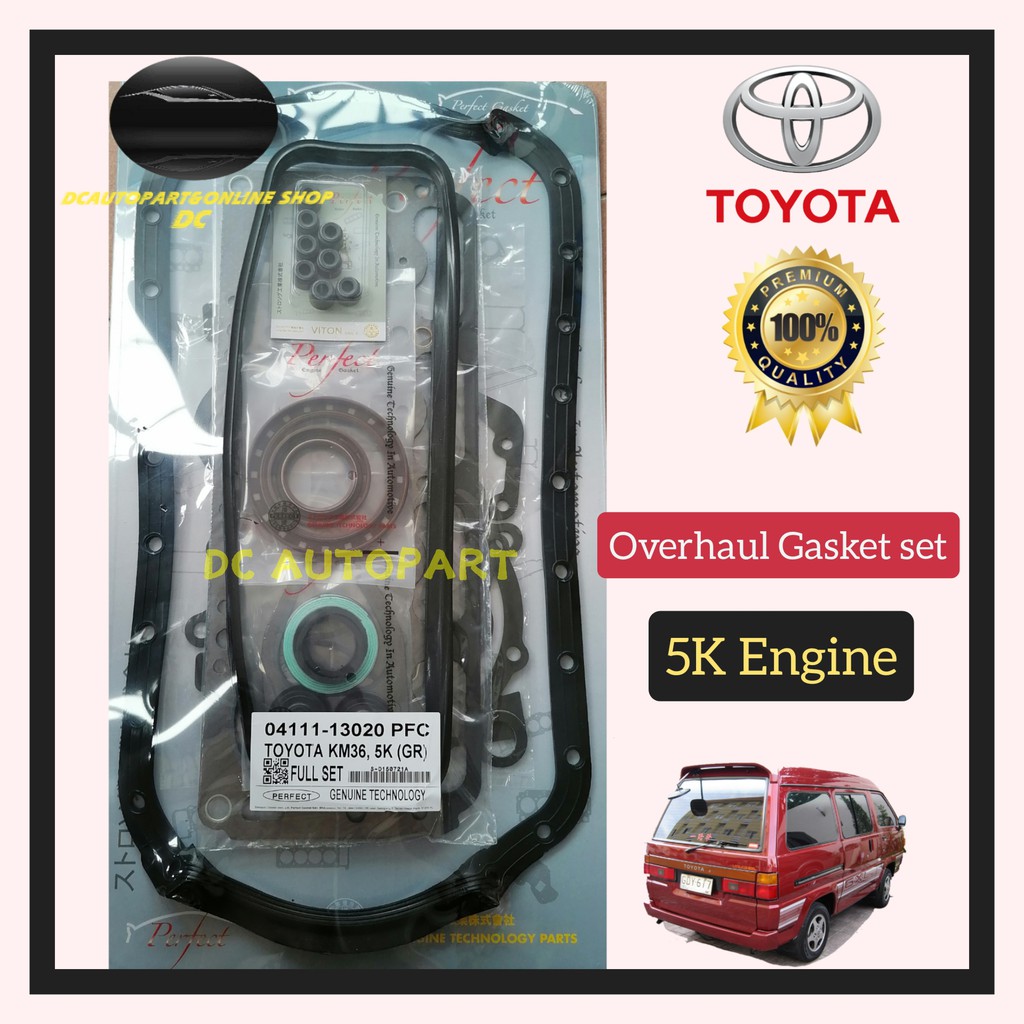 TOYOTA LITEACE 1.5 KM36 5K 8V ENGINE TOP หรือ FULLOVERHAUL GASKET SET (CARBON)