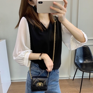 เสื้อผ้าแบบเกาหลี เสื้อทำงาน สุภาพหรูหราดูดี เสื้อผู้หญิง เสื้อผ้าลำลอง  เสื้อผ้าผู้หญิงไซส์ใหญ่ oversize women top