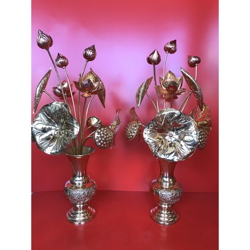 คุณภาพสูง BRONZE LOTUS BOUQUET (1 BOUQUET OF 13 FLOWERS)
