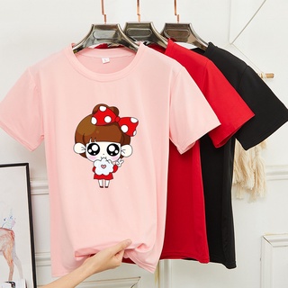 BK-241-SHORT เสื้อยืดแขนสั้นพร้อมส่ง 8สี สกรีนลายการ์ตุน ผ้ายืดเด้งใส่สบาย ใส่ได้ทั้งหญิงและชาย *S-3XL  ส่งในไทย**