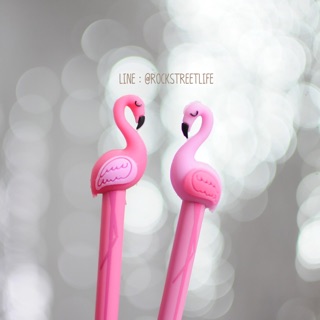 ปากกาหมึกเจล ปากกา หัวการ์ตูน ฟลามิงโก้ สีชมพู Flamingo pink