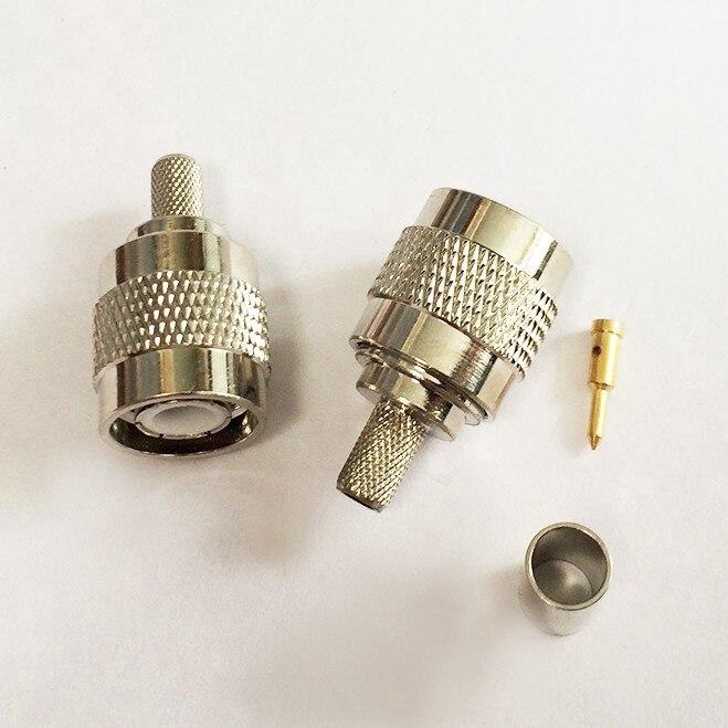 1PC TNC ปลั๊กตัวผู้ RF Coax Connector Crimp RG58,RG142,RG400, ชุบนิกเกิลใหม่