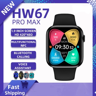 Hw67 Pro MAX นาฬิกาข้อมือสมาร์ทวอทช์ เชื่อมต่อบลูทูธ NFC HW22 HW37 HW17 X7 plus สําหรับ Xiaomi Huawei Smart Phone