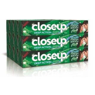 Close up ใกล้ชิด ดีฟแอคชั่น ยาสีฟัน สูตรเมนทอล แฟลช 30กรัม แพ็ค12หลอด Deep Action Mental Flash Toothpaste