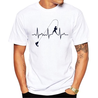 ใหม่ล่าสุด เสื้อยืดลําลอง แขนสั้น คอกลม พิมพ์ลาย Heartbeat แฟชั่นฤดูร้อน สําหรับผู้ชาย