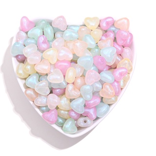 ลูกปัดอะคริลิค รูปหัวใจนางเงือก ขนาด 9x11 มม. สีแคนดี้ สําหร…