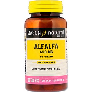 อัลฟัลฟา Alfalfa, 10 Grain, 650 mg, 100 Tablets