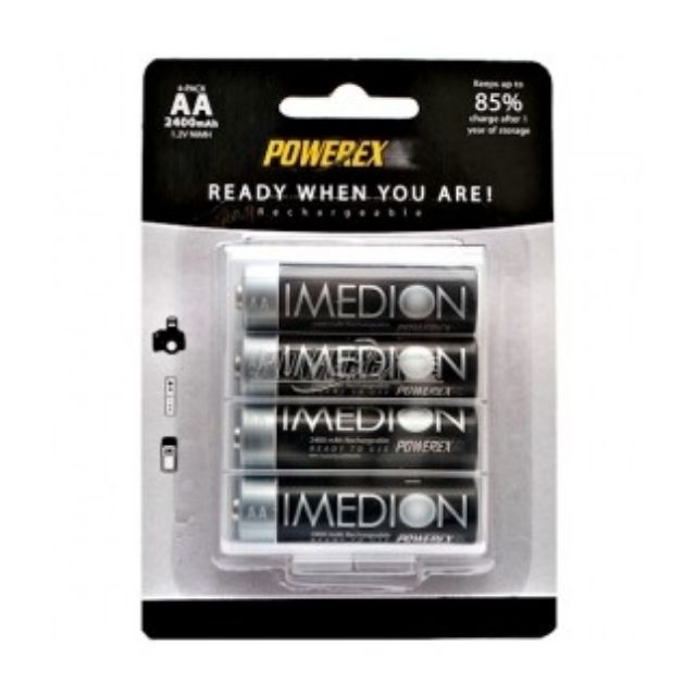 Powerex Imedion 2400mah AA Rechargeable Batteries 1 Pack x 4 Pcs ...