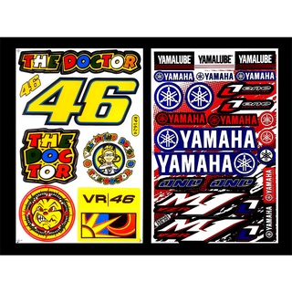 YAMAHA 46 Team สติ๊กเกอร์ติดรถ 2แผ่นตามรูป สติ๊กเกอร์แต่งซิ่งรถมอเตอร์ไซค์ บิ๊กไบค์ รถยนต์ หมวกกันน็อค เนื้อPVC