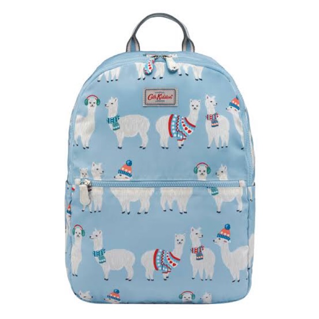 กระเป๋าเป้ Cath Kidston พับได้ Foldaway Backpack Alpacas Frost Blue