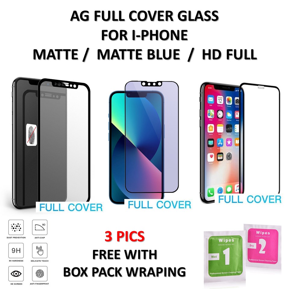 I-PHONE (AG ฟิล์มกระจกนิรภัยแบบเต็ม) IP6 IP7 IP8 IP7P IP8P IPX IPXR XSMAX IP11 IP11P IP12 IP12PM IP1