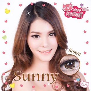 Sunny Brown (1)(2) บิ๊กอาย สีน้ำตาล น้ำตาล Bigeyes Kitty Kawaii ค่าอมน้ำสูง คอนแทคเลนส์ ค่าสายตา สายตาสั้น แฟชัน -0.50