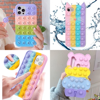 ป๊อปอิท Pop It เคส-OPPO A54 A16 A15 A15s A3s A5s A7 A11k A12 A12e A5 2020 A9 2020 Relive Stres Fidget Push Bubble Toys Soft Silicone Casing