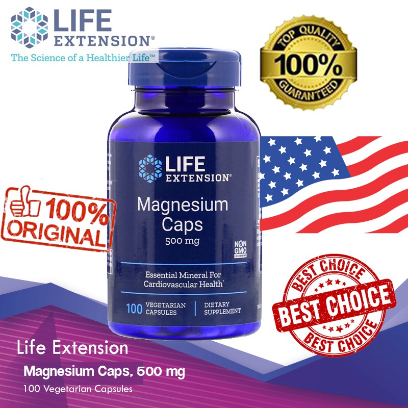 Life Extension, Magnesium Caps, 500 mg, 100 Vegetarian Capsules Shopee Thailand