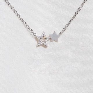 Silvermatters สร้อยคอ คริสตัลดาว 2 ดวง (Crystral Double Star Necklace)