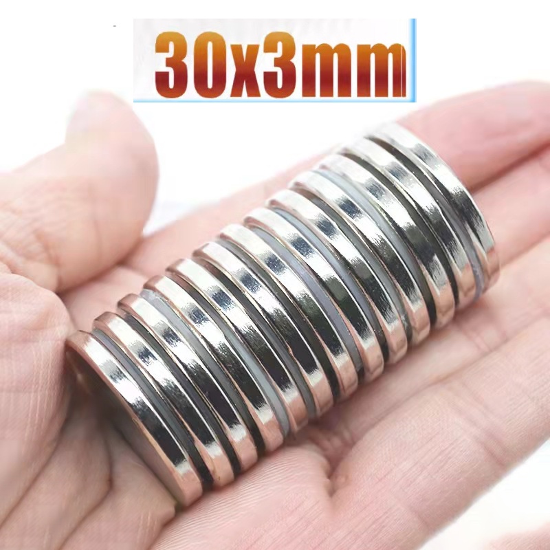 1/5/ชิ้น แม่เหล็ก 30x3mm กลมแบน 30x3มิล Magnet Neodymium 30*3มิล แม่เหล็กแรงสูง 30mm x 3mm แรงดูดสูง แม่เหล็กแรงดึงดูด
