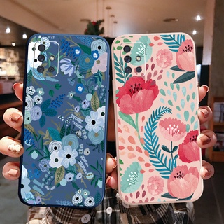 เคสโทรศัพท์ ซิลิโคนนิ่ม ขอบตรง ลายดอกไม้ สวยงาม สําหรับ Samsung Galaxy A31 A32 4G A52 A72 5G A11 A51 A20S