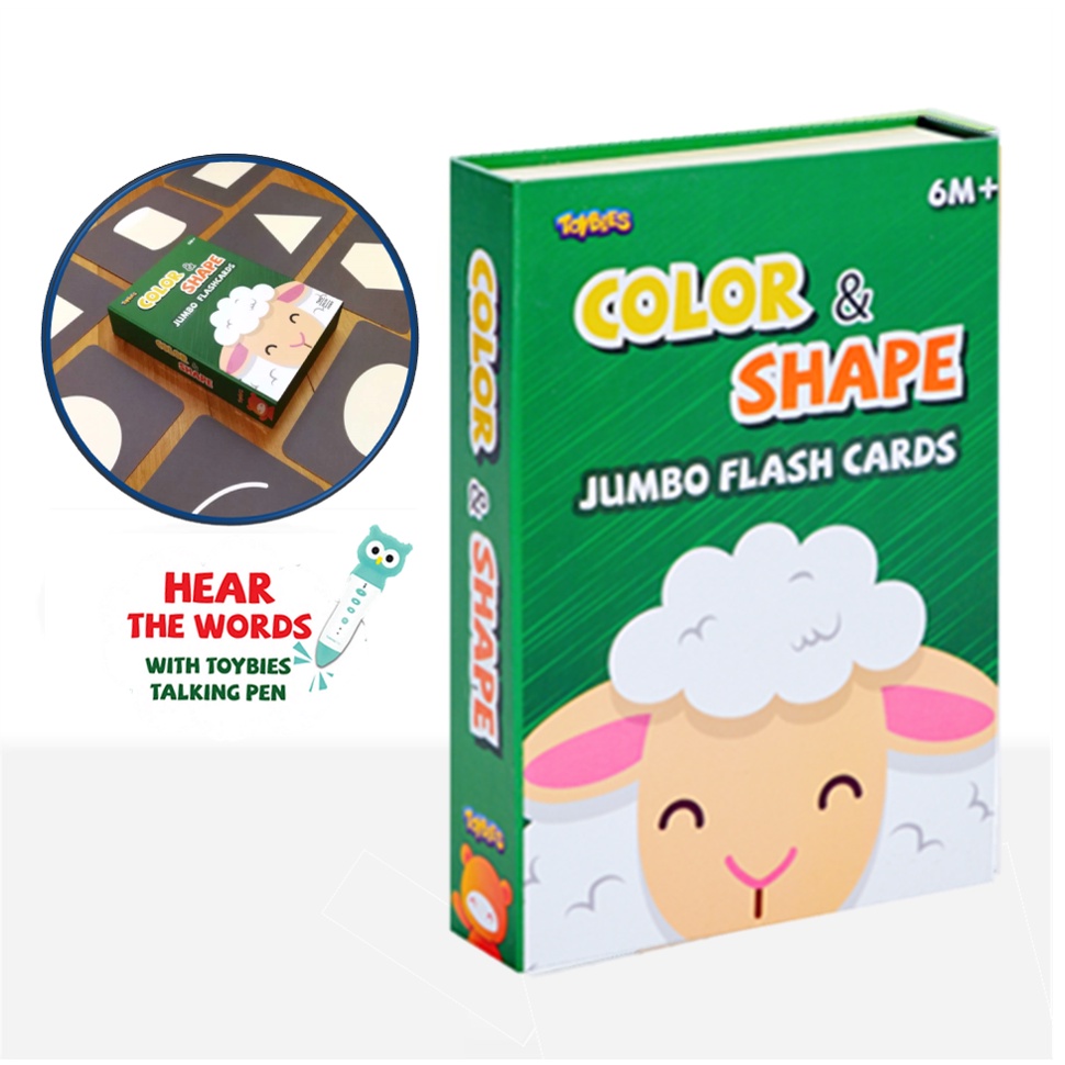 Toybies บัตรคำยักษ์ Color&Shape  หนา ฉีกไม่ขาด พิมพ์ด้วยหมึกถั่วเหลือง ปลอดภัยสำหรับเด็กเล็ก