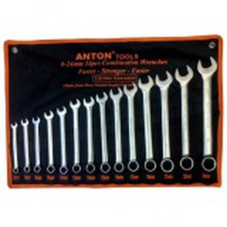 Anton ชุดประแจปากตาย และแหวนข้าง 14 ชิ้น ขนาด 8 - 24 มม.