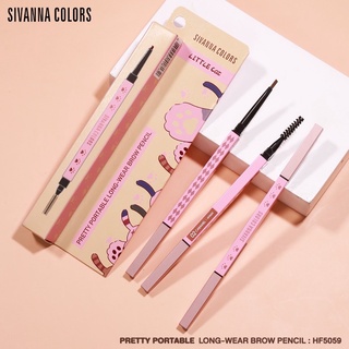 Sivanna Color Little Cat เขียนคิ้วแบบหมุนพร้อมแปรงปัด HF5059