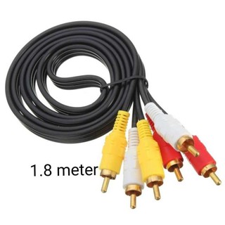 สายAV Video Stereo Audio RCA Cable สาย 3หัวออก 3หัว สำหรับ DVD TV ยาว1.8M