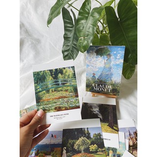 CLAUDE MONET POSTCARD 💖 1กล่อง 30ใบโปสการ์ดรวมผลงานศิลปะของโมเน่ น่ารักมากๆนำไปติดตกแต่งห้องก็ได้