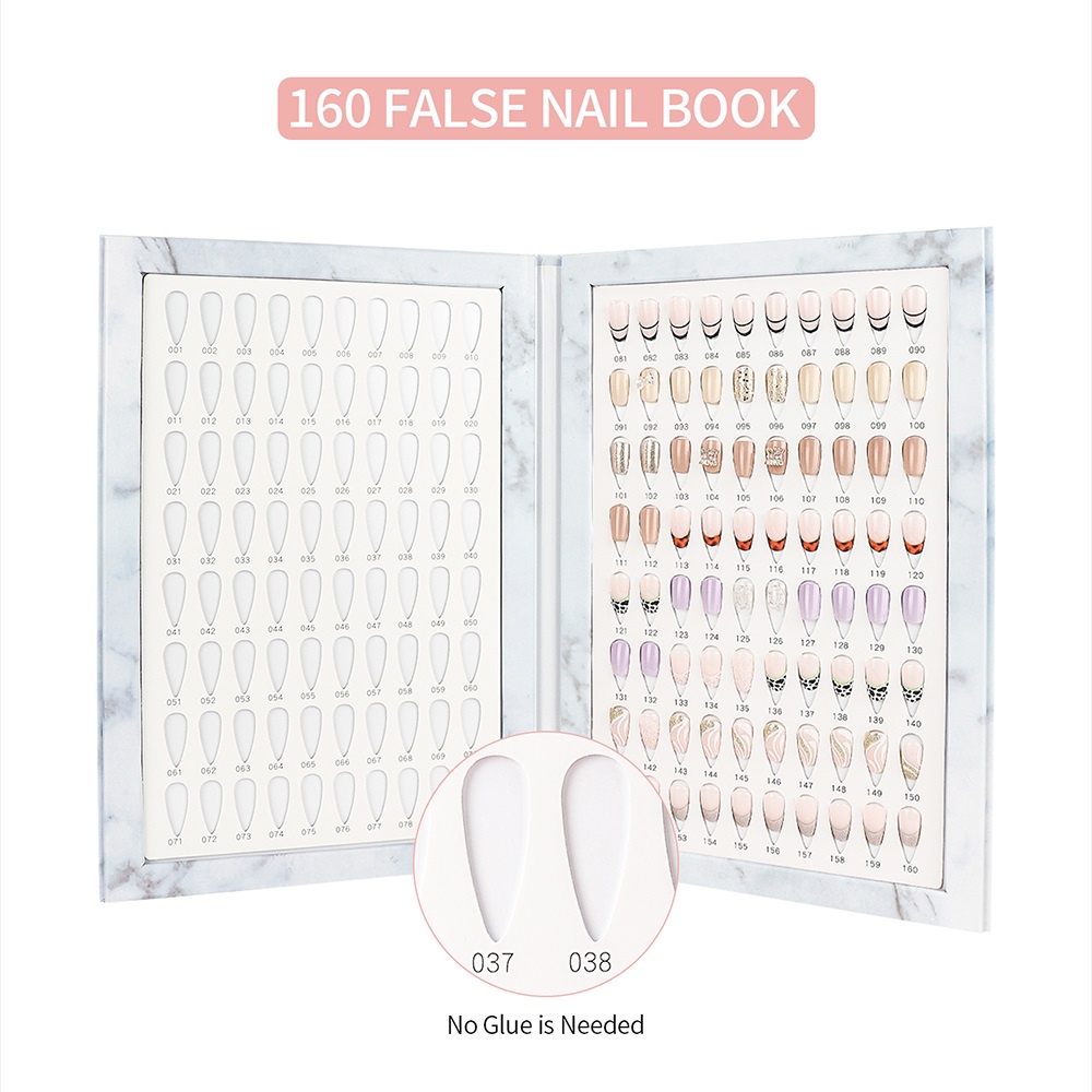 สมุดโชว์สีทาเล็บ แบบพกพา 160 ชิ้น สําหรับทําเล็บ DIY