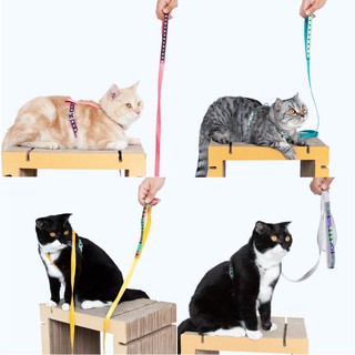 KAFBO สายรัดอกและสายจูงสำหรับแมว-สายจูงแมว สายรัดอกแมว cat harness + leash สายจูงสัตว์เลี้ยง ปลอกคอและสายจูง