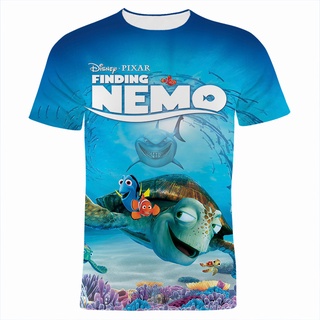 เสื้อยืดแขนสั้นลําลอง พิมพ์ลายอนิเมะ Finding Nemo แฟชั่นฤดูร้อน สําหรับผู้ชาย และผู้หญิง