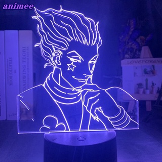 โคมไฟ LED 3D เซนเซอร์สัมผัส รูปอนิเมะ Hunter X Hunter หลากสีสัน สําหรับตกแต่งห้องนอนเด็ก