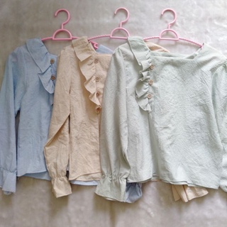 Y.8 Style เสื้อแขนยาวแฟชั่นเกาหลี สีพาสเทล