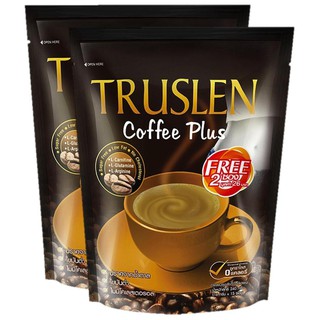 ﻿Truslen Coffee Plus ทรูสเลน กาแฟไขมันต่ำ ไม่มีน้ำตาล สร้างมวลกล้ามเนื้อ 16g. x15ซอง (2แพค)