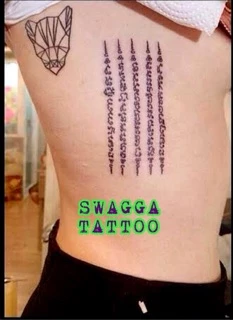 แทททู ลายสัก สักยันต์ 4ใบ99บาท รอยสัก tattoo รอยสักชั่วคราว แททู แทคทู เสือเผ่น 9ยอด 5แถว ยันต์